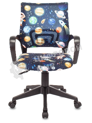 Кресло Бюрократ BuroKIDS 1 черный, ткань, 120 кг