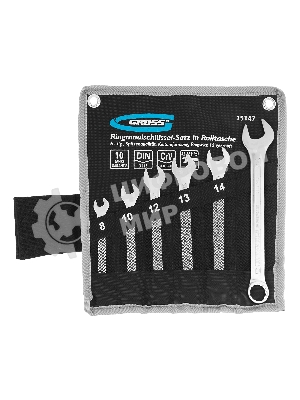 Набор ключей комбинированных Gross 8-17 мм, 6 шт., CrV, холодный штамп