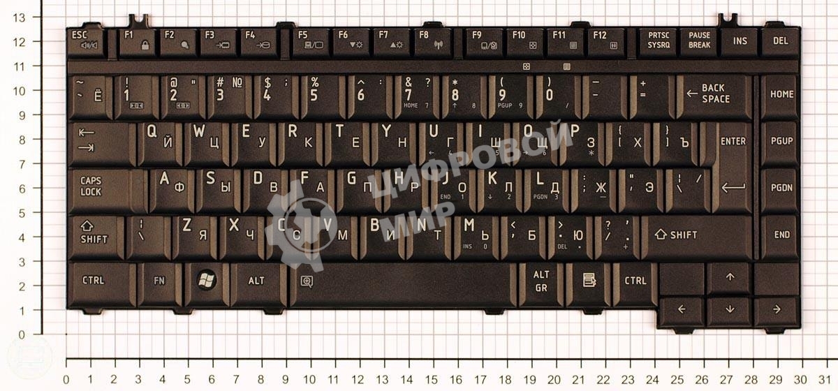 Клавиатура для ноутбука Toshiba Satellite A300 M300 L300 M500 M505 черная матовая