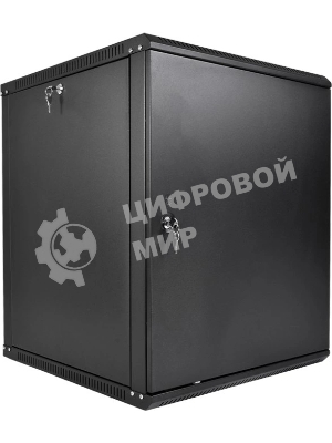 Шкаф телекоммуникационный настенный разборный ЦМО ЭКОНОМ 12U (600 x 520) дверь металл, черный (ШРН-Э-12.500.1-9005)