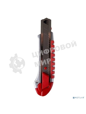 Нож с сегментированным лезвием Rexant 25 мм, металлический обрезиненный корпус, с дополнительным замком на лезвии