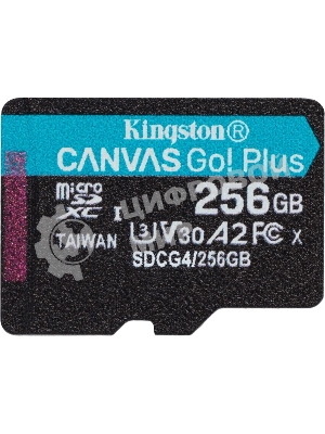 Флеш карта microSDXC 256Gb Kingston SDCG4/256GbSP Canvas Go! Plus V10 A2 w/o adapter