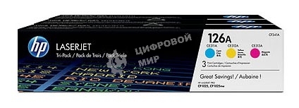 Картридж лазерный комплект HP CF341A голубой/пурпурный/желтый для LJ CP1025 3 х 1000 стр