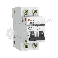 Выключатель автоматический EKF mcb4729-2-50C 2P 50А (C) 4,5кА ВА 47-29 Basic