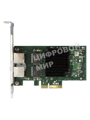 Сетевой адаптер ExeGate EXE-I350-T2V2 (PCI-E x4 v2.1, порты 2xRJ45 (медные), 10/100/1000Mbps, Gigabit NIC Intel Chipset NHI350AM2)