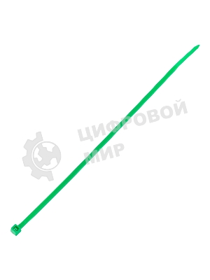Хомуты Сибртех 200 х 3,6 мм, пластиковые, зеленые, 100 шт.