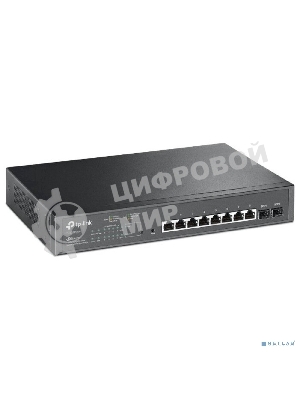 Коммутатор TP-Link JetStream 10-Port Gigabit Smart Switch with 8-Port PoE+, 8× Gigabit PoE+ Ports, 2× Gigabit SFP Slots, 802.3at/af, 150 W PoE Power, 1U 13-inch Rack-mountable Steel CaseIntegration with Omada SDN Controller, 802.1Q VLAN, STP/RSTP/MSTP, IGMP Snoopi