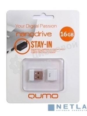 Флешка USB QUMO 16Gb, NANO QM16GUD-NANO-W белый