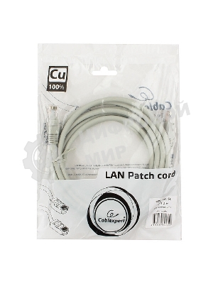 Патч-корд медный UTP Cablexpert PP10-3M cat.5e, 3м, литой, многожильный, серый