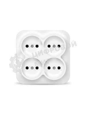 Розетка 4-м ОП 10А IP20 квадрат. без заземл. белый IONICH 1448