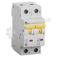 Выключатель автоматический двухполюсный ВА47-60M 2Р 16А 6кА С MVA31-2-016-C IEK