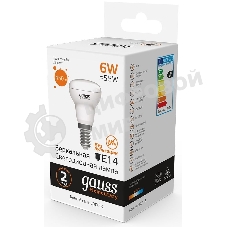 Лампа светодиодная Gauss Elementary 63116 6Вт цок.: E14 рефлек. 220B 3000K св. свеч. бел. теп. (упак.: 10 шт)
