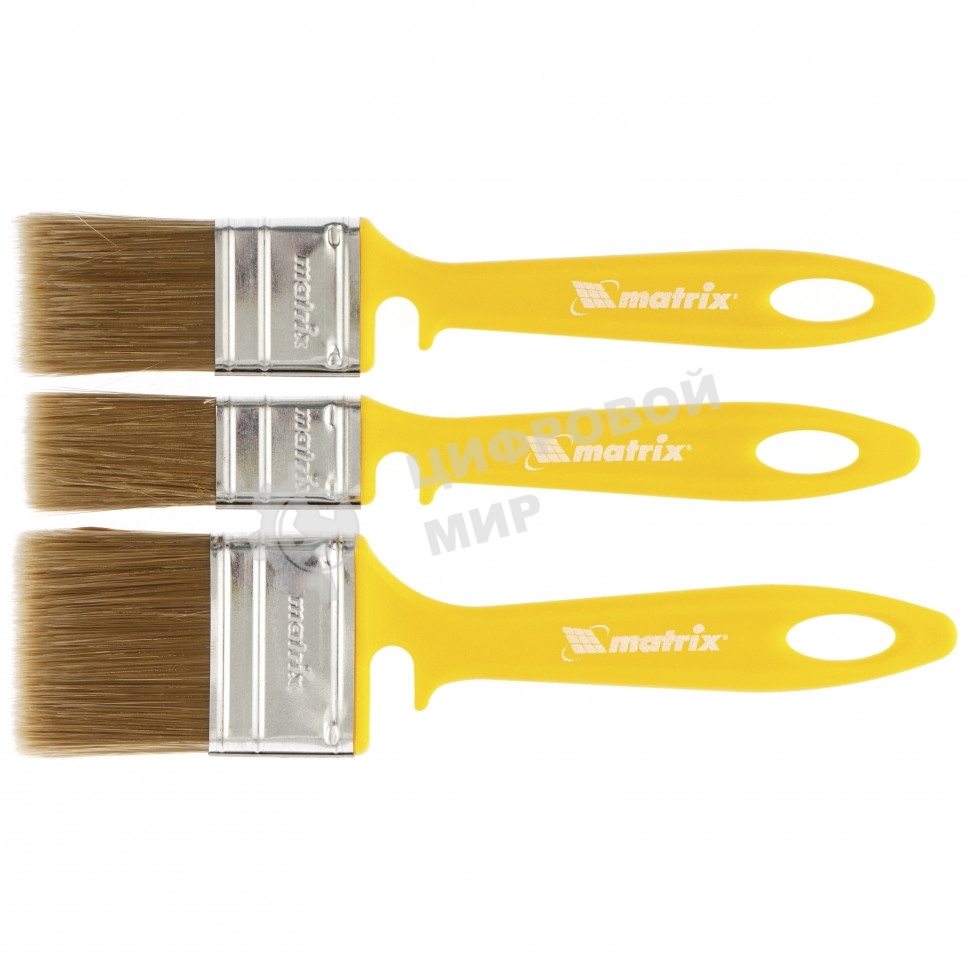 Набор кистей Matrix для лаков, 25 мм, 35 мм, 50 мм, искусственная щетина, пластиковая рукоятка