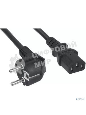Кабель питания Filum ПВС-АП 3x1.0 CEE 7/7(Schuko) угловая - C13, 220/250В, 10А, чёрный, 1.8м