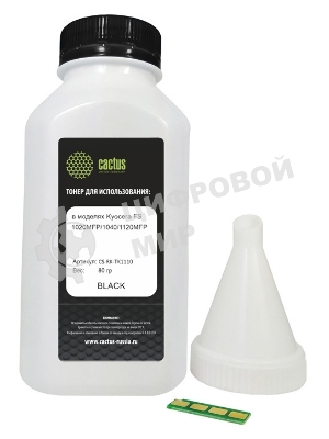 Тонер Cactus CS-RK-TK1110 черный флакон 80гр. (в компл.:чип) для принтера Kyocera FS-1020/1040/1120