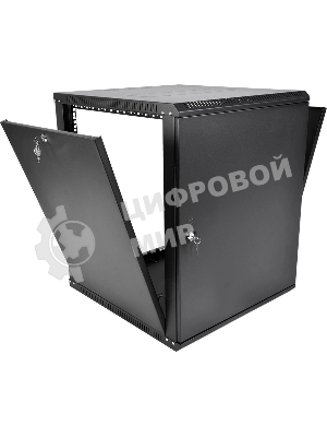 Шкаф телекоммуникационный настенный разборный ЦМО ЭКОНОМ 12U (600 x 520) дверь металл, черный (ШРН-Э-12.500.1-9005)
