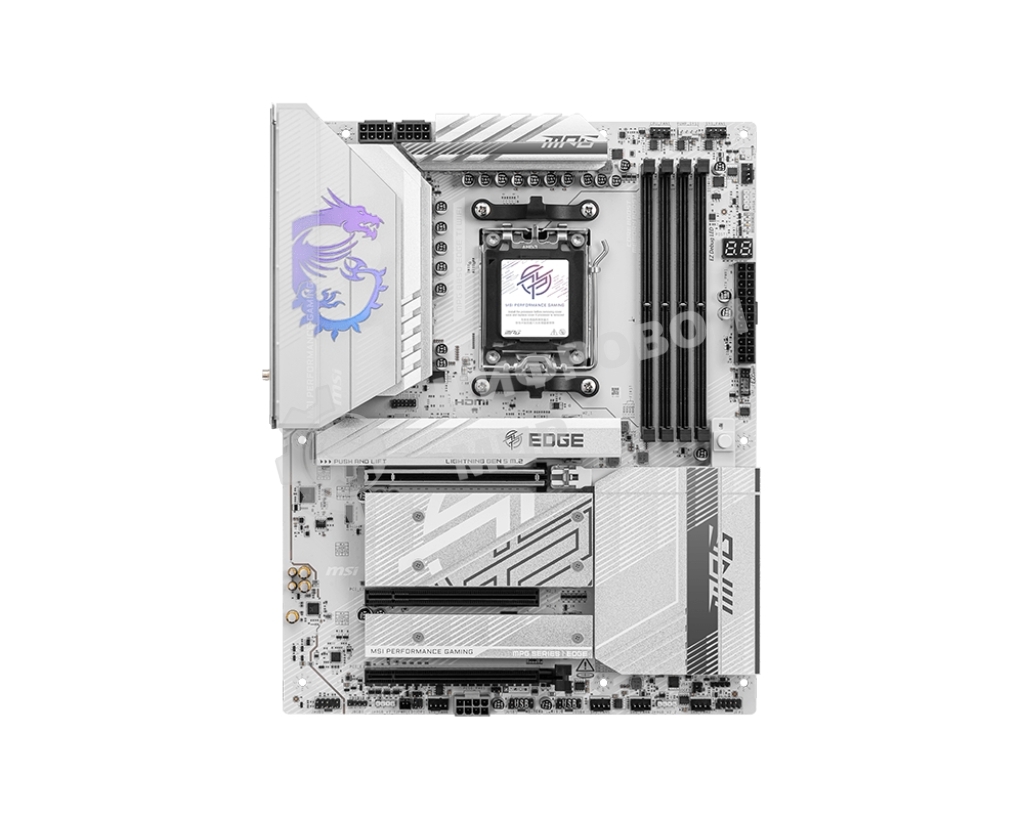 Материнская плата MSI MPG B850 EDGE TI WIFI, AM5, AMD B850, 4xDDR5, 4xSATA, 4xM.2, 1xPCIe 5.0 x16, 1xPCIe 4.0 x4, 1xPCIe 3.0 x1, 1xHDMI, 1x5Gb LAN, Wi-Fi 7, Bluetooth 5.4, 3xUSB-C 10Gbps, 1xUSB-C 20Gbps, 5xUSB-A 10Gbps, 4xUSB-A 2.0, 1xS/PDIF, 2x3.5 мм, 7.1, ATX