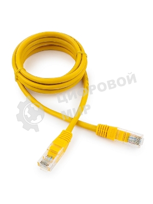 Патч-корд UTP Cablexpert cat.5e, 1.5м, литой, многожильный, желтый