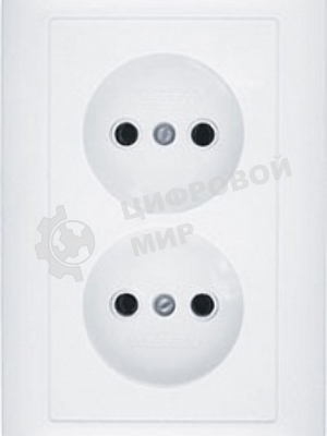 Розетка WESSEN RS16-235-BХИТ белый 2-ая б/з 10А скрытый монтаж