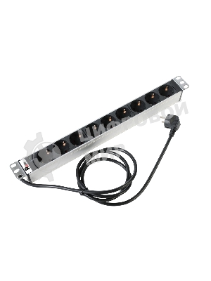 Блок розеток Rem-16 с инд., 9 Shuko, 16A, алюм., 19