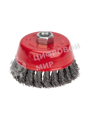 Щетка чашечная для УШМ Kranz крученая стальная проволока, 100 мм, М14