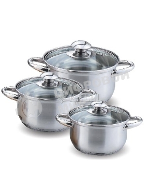 Набор посуды Kelli KL-4201 6 пред.(6 пред.: Кастрюля с жаропрочной стеклянной крышкой 2 л. Кастрюля с жаропрочной стеклянной крышкой 2.6 л. Кастрюля с жаропрочной стеклянной крышкой 3.6 л. Высококачественная нержавеющая сталь 18/10. 5-ти слойное капсульное дно.)