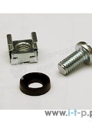 Монтажное оборудование Hyperline CNS-M6-16 Комплект винт M6, квадратная гайка, шайба (16 мм)