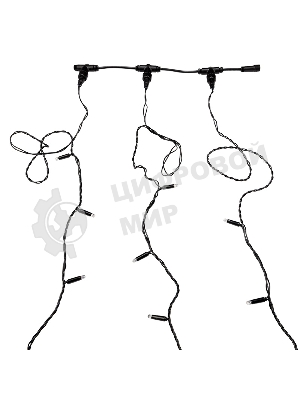 Гирлянда Neon-night LED ClipLight 24V, 3 нити по 20 м, свечение с динамикой, цвет диодов белый