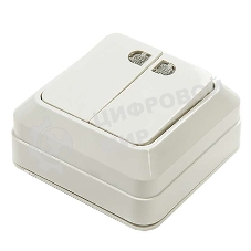 Выключатель 2-кл. BOLLETO с подсвет. накл. 7123 белый ASD/IN HOME 4680005959778