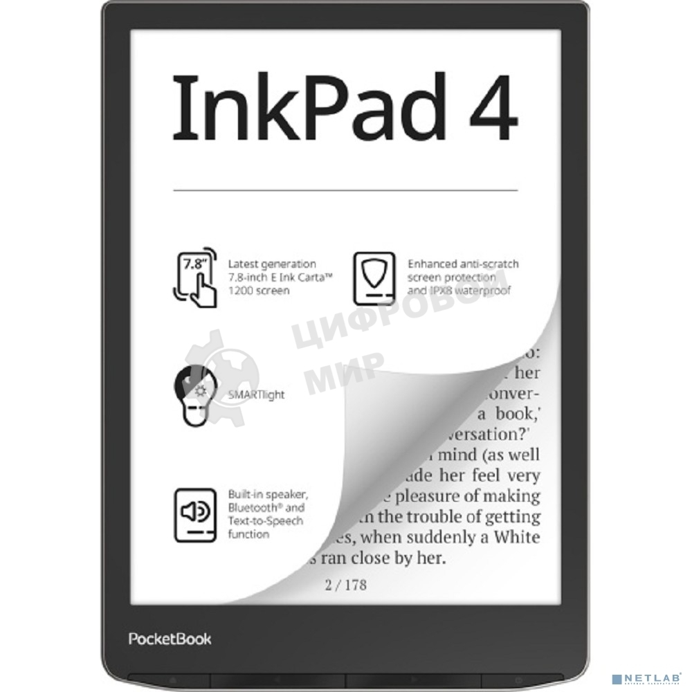 Электронная книга PocketBook 743G Ink Pad 4 32Gb Stardust Silver (PB743G-U-WW)