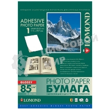 Самоклеящаяся фотобумага Lomond, глянцевая, A4, неделенная (210 x 297 мм), 85 г/м2, 25 листов.