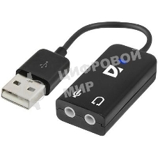 Кабель-переходник Defender/Аудиовход: 2 x 3.5 мм jack/Аудиовыход: USB/встроенная звуковая карта.