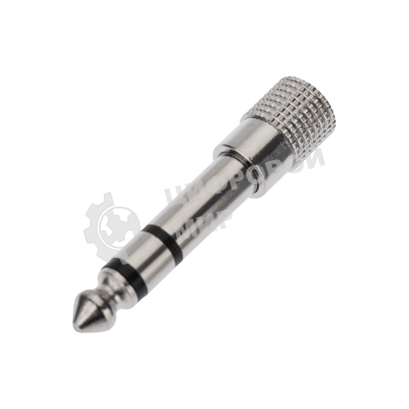 Переходник штекер Rexant стерео 6,3 мм - гнездо стерео 3,5 м м, металл