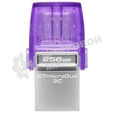 Флешка USB Kingston DataTraveler microDuo 3C (DTDUO3CG3/256GB), 256Gb, USB 3.2 Gen 1/Type-C, R/W 200/15, фиолетовый