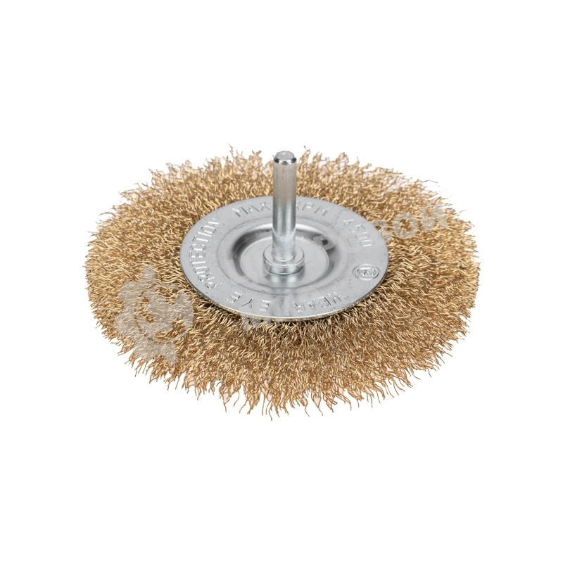 Щетка дисковая для дрели Kranz витая латунированная проволока, 100 мм