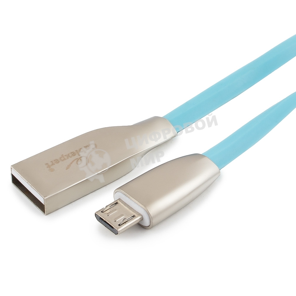 Кабель USB2.0 Cablexpert CC-G-mUSB01Bl-1M, AM/microB, серия Gold, длина 1м, синий, блистер