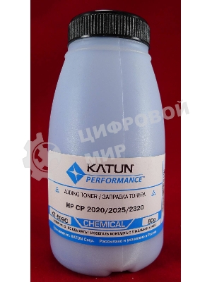 Тонер HP CP2020/2025/CM2320 Cyan, химический (фл.80г.) Katun фас. России