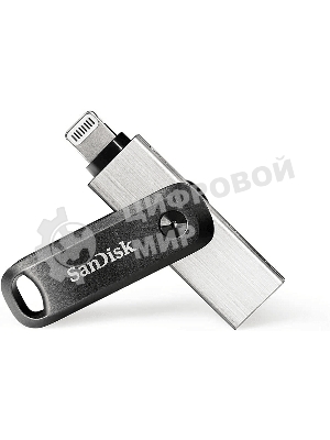 Флешка USB SanDisk IX60N iXpand Go (SDIX60N-064G-GN6NN), 64Gb, USB 3.0/Lightning, R/W 150/70, черный/серебристый