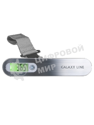 Безмен Galaxy LINE GL 2833, серый, ЖК-дисплей с подсветкой зеленого цвета, максимально допустимый вес 50 кг, цена деления 10 г, функция обнуления массы тары, индикатор перегрузки, индикация низкого заряда элемента питания, крюк и ремень для взвешивания, единицы измерения: грамм, килограмм, фунт, унция, элемент питания типа 