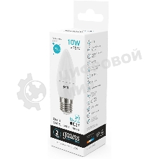 Лампа светодиодная Gauss Elementary 30220 10Вт цок.:E27 свеча 220B 4100K св.свеч.бел.ней. (упак.:10шт)