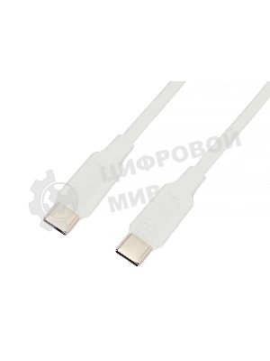 Кабель USB2.0 Cablexpert CC-USB2-CMCM-100-1M-W, Type-C/Type-C, 5A, 100Вт, PD/QC3.0, медь, 1м, белый, пакет