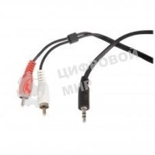 Кабель аудио Ningbo 2хRCA (m)/Jack 3.5 (m) 1.5м. черный