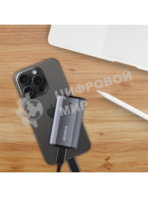 Внешний SSD ADATA Elite SE880, 1TB, USB 3.2 Gen 2x2 Type-C, R/W 2000/2000, серый