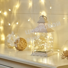 Декоративный фонарь Neon-night с росой, белый корпус, размер 10,7х10,7х23,5 см, цвет теплый белый