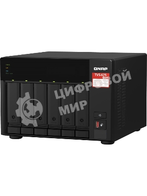 Сетевое хранилище без дисков SMB QNAP TVS-675-8G NAS, 6-tray w/o HDD, 2xM.2 SSD Slot, 1xHDMI-port. CPU 8-сore 64-bit x86 KX-U6580 2.5 GHz, 8GB DDR4 (1 x 8GB) up to 64GB (2 x 32GB), 2x 2.5 Gigabit LAN