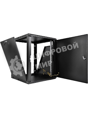 Шкаф телекоммуникационный настенный разборный ЦМО ЭКОНОМ 12U (600 x 650) дверь металл, черный (ШРН-Э-12.650.1-9005)