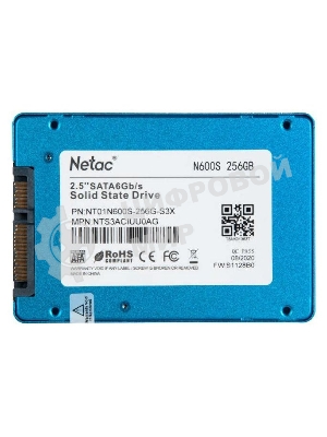 Накопитель SSD Netac N600S, 256Gb, SATA III, 2.5