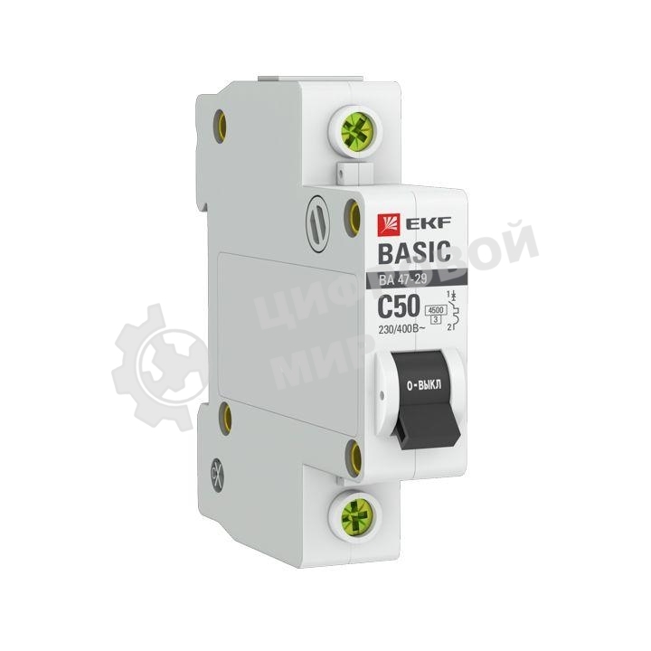 Выключатель автоматический EKF mcb4729-1-50C 1P 50А (C) 4,5кА ВА 47-29 EKF Basic
