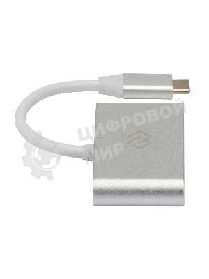 Кард-ридер Digma CR-С2501-S/серебристый/SD/TF/micro-SD/USB Type-C/алюминий