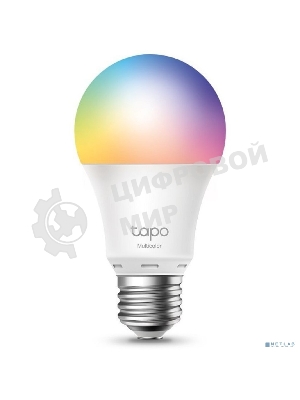 Умная многоцветная Wi‑Fi лампа Tapo Smart WiFi Bulb, A60 size，E27 base, 9.5W, 16 million colors, 2000k-6500k tunable white, 800 lumens brightness and diммable, 802.11b/g/n 2.4G WiFi connection, work with 200-240 V, 50/60 Hz power voltage and frequency, work with Yandex Alice/Goo